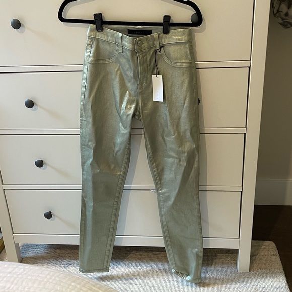 J Brand Maria Metallic Hi-Rise Skinny Jeans - Size 26 - Picture 2 of 6